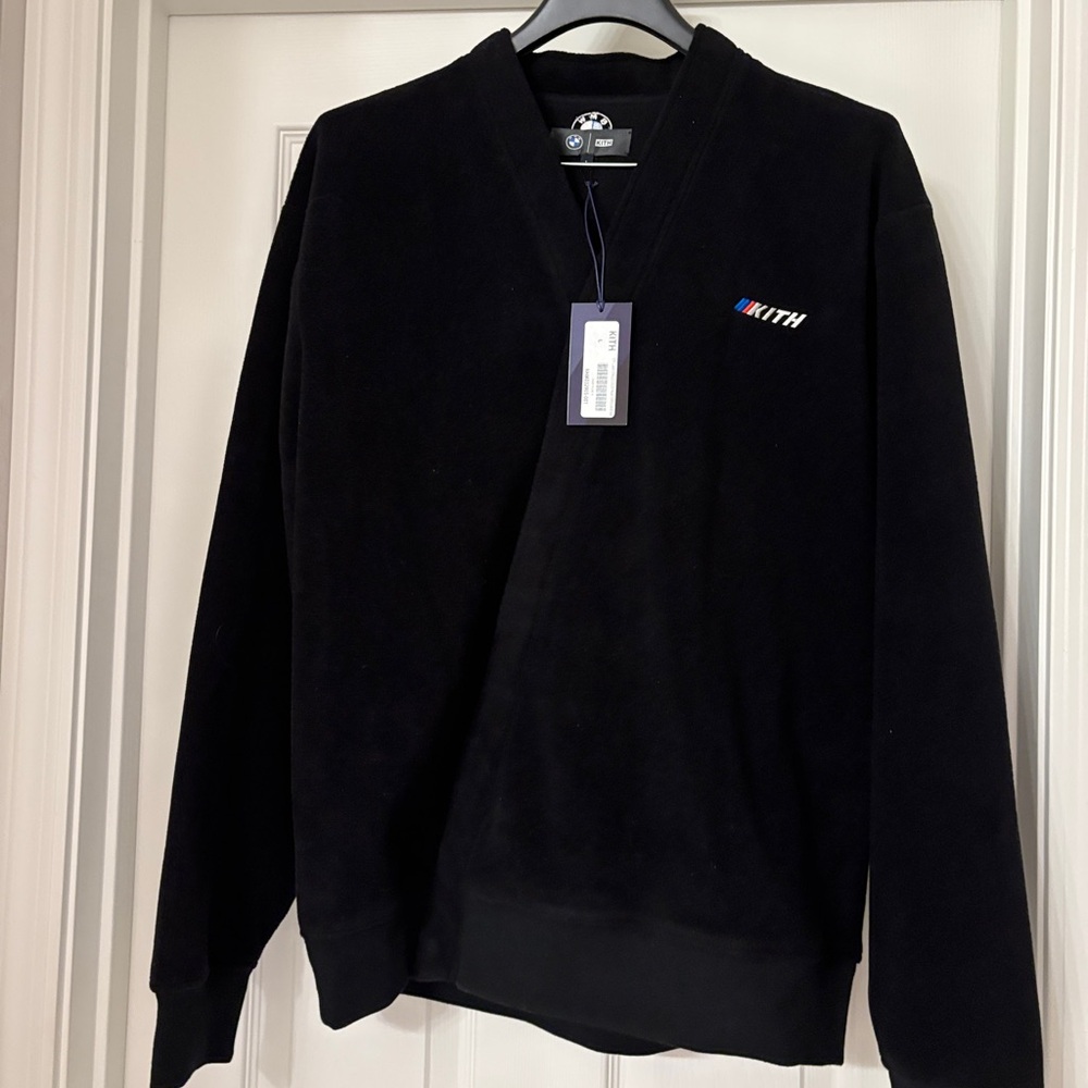 Kith X BMW Strauss Cross Front Cardigan Sweater Jacket NWT Large Black FW24